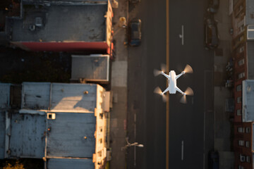 drone captures daily life of user through breathtaking aerial views of city streets