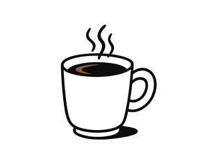 Hot coffee with steam