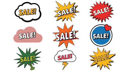 Exciting colorful sale signs, grab attention and boost your promotions