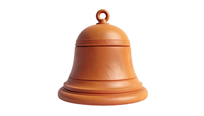 Simple clay-colored bell isolated on dark background