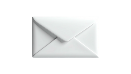 White, closed envelope with soft shadows on a black background