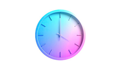 Simple clock with blue and pink gradient on black background