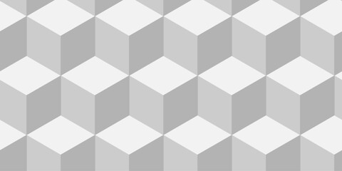 Structure white block box cube seamless pattern grid vintage surface triangle web monochrome square texture white background.	