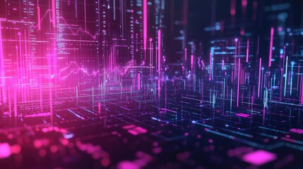 Digital data analyzing financial market statistics connecting network