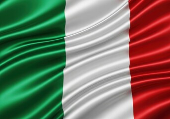 Obraz premium The vibrant flag of italy, a symbol of rich history and culture, elegantly draped and waving, displaying its iconic green, white, and red vertical stripes