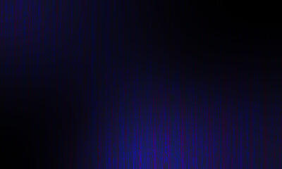 Glass ripple texture with dark gradient background and vivid orange, blue, and lilac light streaks. Futuristic distortion, moody abstract glow, reeded vertical blur. Vector illustration