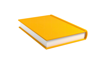 Glossy, bright yellow book isolated on black