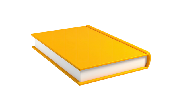 Glossy, bright yellow book isolated on black