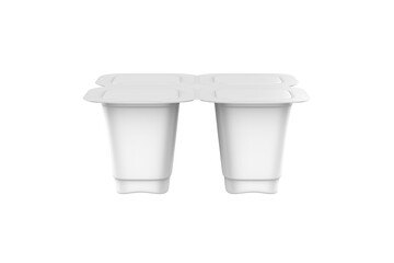 Blank Packaging Containers for Yogurt, Ice Cream or Dessert. 3d Illustration