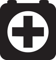 Black Simple First Aid Icon Vector
