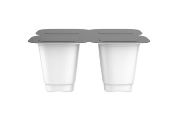 Blank Packaging Containers for Yogurt, Ice Cream or Dessert. 3d Illustration