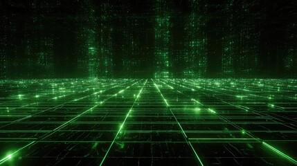 Digital data grid creating a futuristic network background