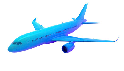 Airplane model in light blue with dark background