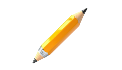 Single, sharpened yellow pencil isolated on black background