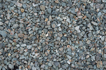 風化と経年劣化によるテクスチャ：玉砂利のクローズアップ