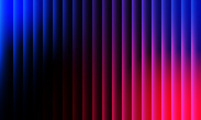 Glass ripple texture with dark gradient background and vivid orange, blue, and lilac light streaks. Futuristic distortion, moody abstract glow, reeded vertical blur. Vector illustration