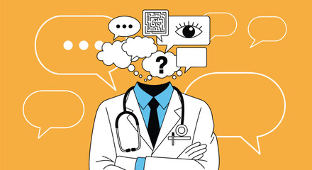 Doctor mental health concept healthcare professional communication