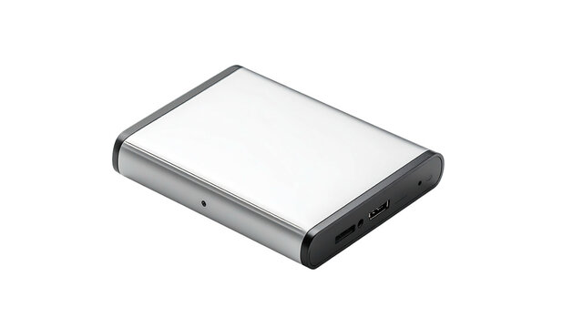 Silver rectangular object with dark accents on a black background