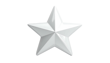 Glossy five-pointed star with sharp angles on a black backdrop