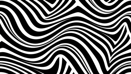 Fototapeta premium an abstract illustration features a repeating pattern of undulating black and white lines creating a dynamic and visually engaging optical effect