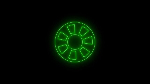 Glowing neon Rader concept animation. Green color Rader animation on black background.