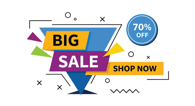 Limited time 70% off big sale promotion for retail shopping event