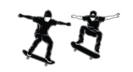 Cool skateboarders performing awesome stunts in the skatepark today