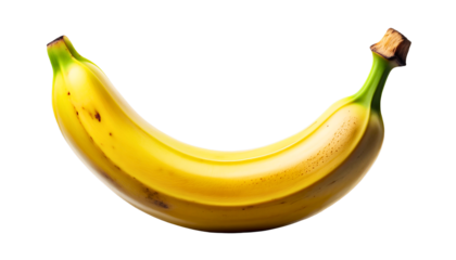 Fresh yellow banana isolated on transparent background for healthy lifestyle