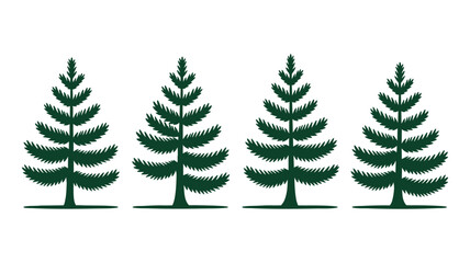 Stylized green pine tree row icon