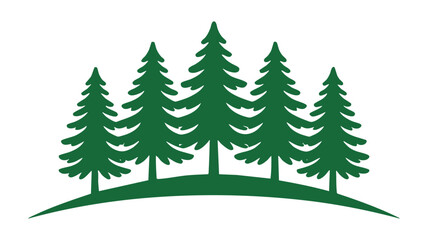 Obraz premium Green forest pine trees symbol