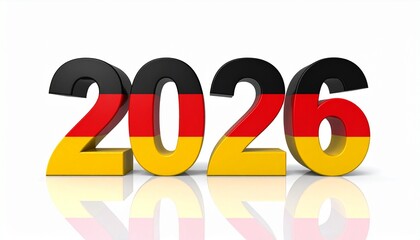 2026 New Year greeting with German flag-themed numerals.