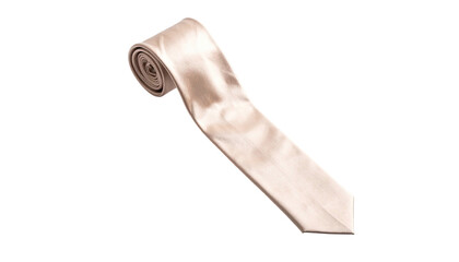 Isolated, rolled, light pink necktie on a black background