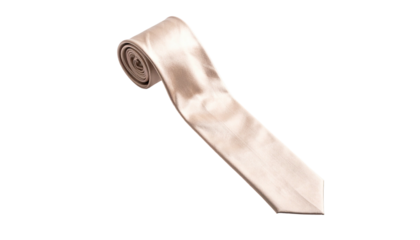 Isolated, rolled, light pink necktie on a black background