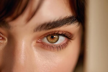 Naklejka premium Close-Up of Captivating Green Eye with Natural Beauty Attributes