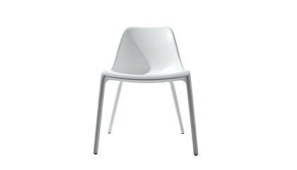 White plastic chair with smooth curves against a black backdrop