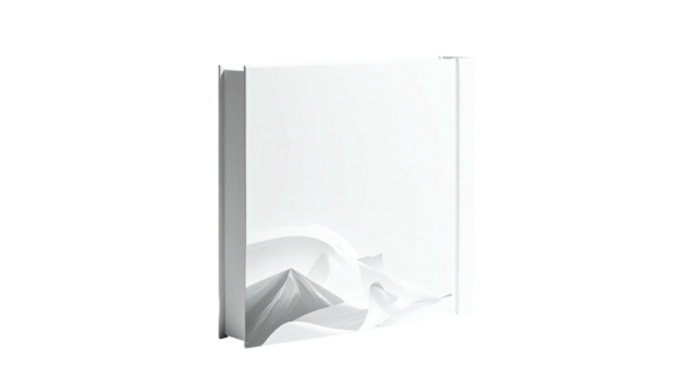 White book with curled paper pages against a black background