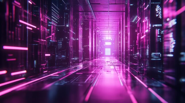 Futuristic data tunnel providing high speed network connections