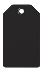 Embossed black tag with letters isolated on a transparent background