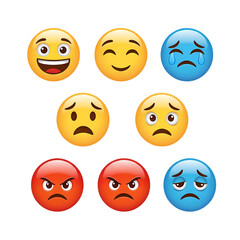 Fototapeta premium Expressive emojis capture a range of emotions for your projects