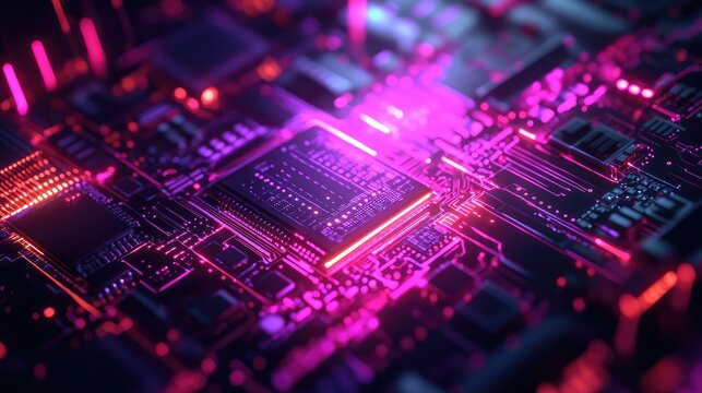 Circuit board illuminating data and digital processing