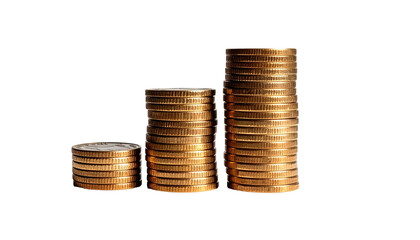 Stacked coins showing growth on a black background