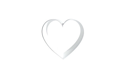 Shining, silver-lined heart shape isolated against black