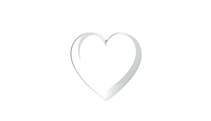 Shining, silver-lined heart shape isolated against black