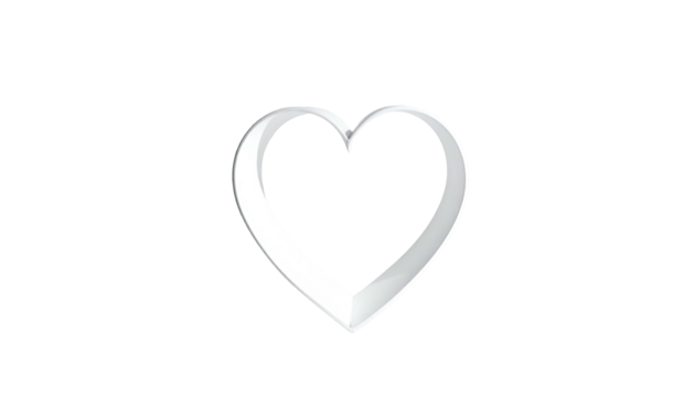 Shining, silver-lined heart shape isolated against black - Powered by Adobe