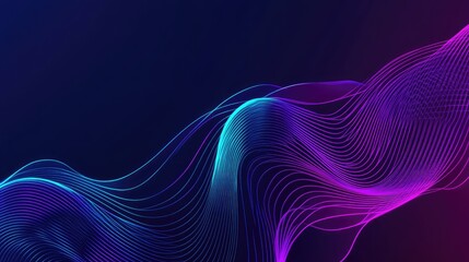 Digital sound wave spreading on dark background