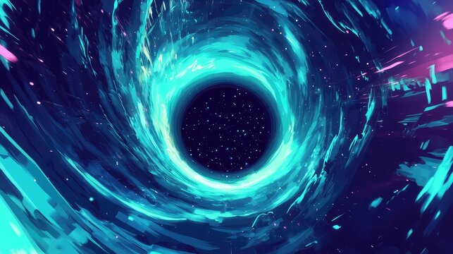 Black hole vortex pulling stars into deep space