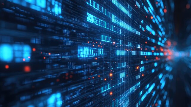 Digital data flowing on a cyber network security grid