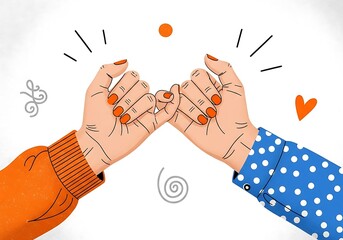 Pinky promise hands gesture