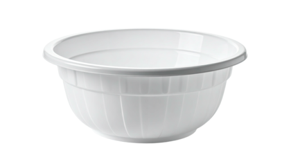 White bowl shows fluted detail and simple, rounded design