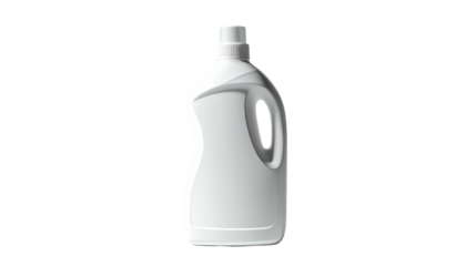 White plastic bottle stands out on a stark black background